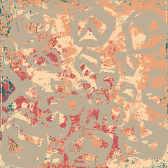 Grunge background red, brown, green. Abstract scratched texture. Vector graffiti