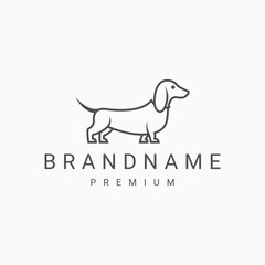 illustration vector graphic of dog line logo design