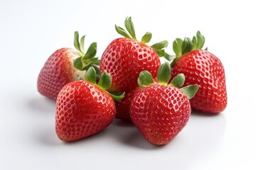 Fototapeta na wymiar Group of Fresh Strawberries on White background Isolated