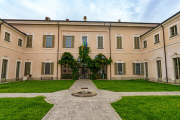 Fototapeta na wymiar Villa Mezzabarba at Borgarello, Pavia province, hosting the town hall
