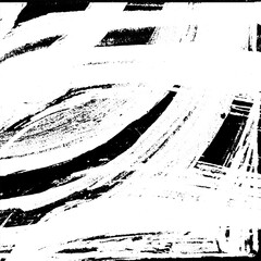 Black and white grunge. Abstract monochrome vector texture. Dirty chaotic pattern of scratches, cracks, stains. Surreal background