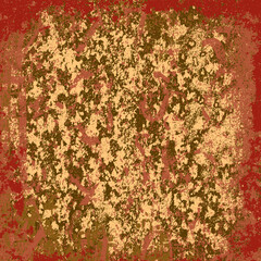 Grunge background is red. Vintage abstract texture. Multicolor modern style scratched pattern