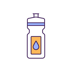 Kids water bottle Outline with Colors Fill Vector Icon that can easily edit or modify

