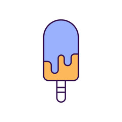  Ice cream Outline with Colors Fill Vector Icon that can easily edit or modify

