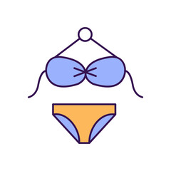 Bikini Outline with Colors Fill Vector Icon that can easily edit or modify


