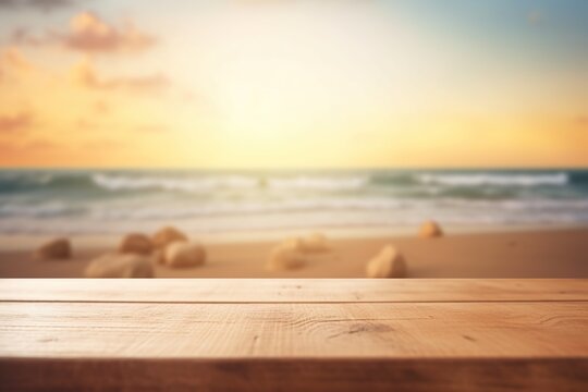 sand sunset beach table for poster background