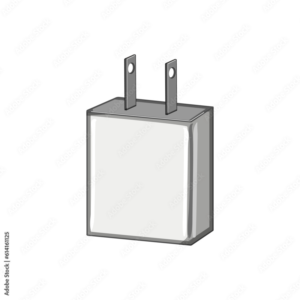 Poster electricity power adapter cartoon. energy electrical, technology charger electricity power adapter sign. isolated symbol vector illustration