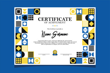 certificate card vector template, geometric card style