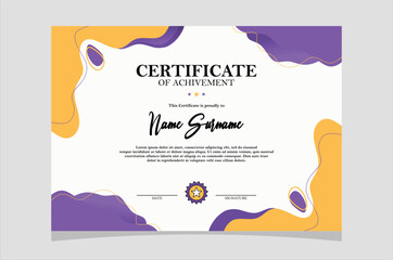 vector template modern certificate card