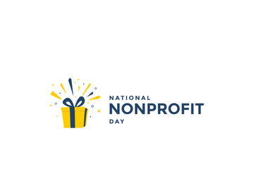 national nonprofit day with blue and yellow gift boxes