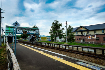 Obraz premium 北海道美瑛駅のホーム