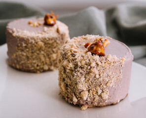 two mini Kiev cakes with Hazelnut and chocolate