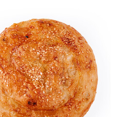 Fresh twisted bun with sesame seeds