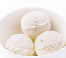 Fototapeta na wymiar Pistachio ice cream on a bowl