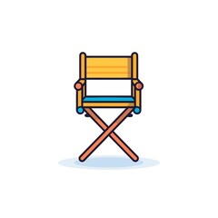 Minimalist Directors Chair. 2D Lineal Vector.