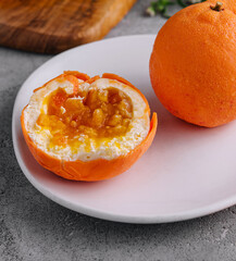 Mousse Cake in Shape of Citrus Mandarin