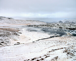 The Snowy Highlands of Iceland in Winter