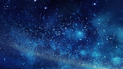 Fototapeta premium Abstract blue glitter background. Shiny glitter bokeh celebration lighting blur background.