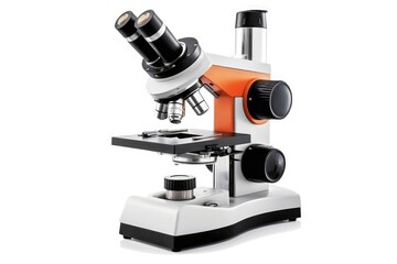 Fototapeta premium Microscope isolated on white background. Generative AI