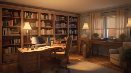 Fototapeta premium Private Workspace, AI generated