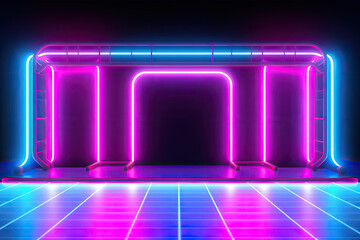 Obraz premium Stage Neon Background, Electrifying Neon Colors
