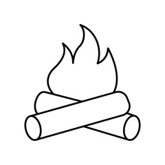 Bonfire Outline Vector Icon that can easily edit or modify


