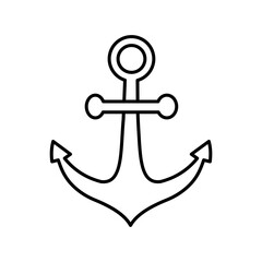 Anchor Outline Vector Icon that can easily edit or modify


