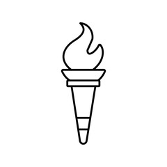 Ancient torch Outline Vector Icon that can easily edit or modify

