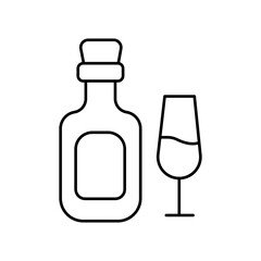 Alcoholic beverage Outline Vector Icon that can easily edit or modify

