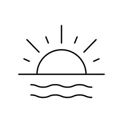 Day time Outline Vector Icon that can easily edit or modify

