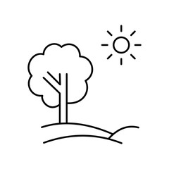 Beach Outline Vector Icon that can easily edit or modify

