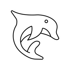 Aquatic animal Outline Vector Icon that can easily edit or modify

