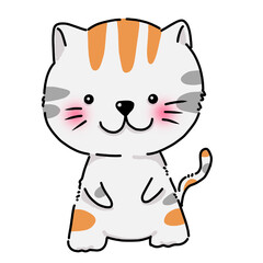 cartoon cat flat cartoon style, Cartoon Character