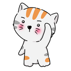 Cat acknowledges Cartoon Character