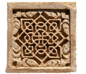 Tijolo de barro em estílo arabe do período clássico.  Alhambra, Espanha 