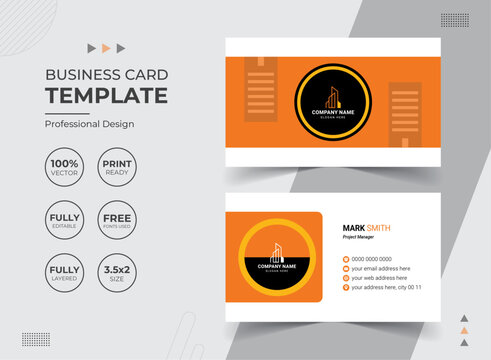 Modern Real Estate Agency Business Card Design Template. Vector abstract Creative. Stationery Items.