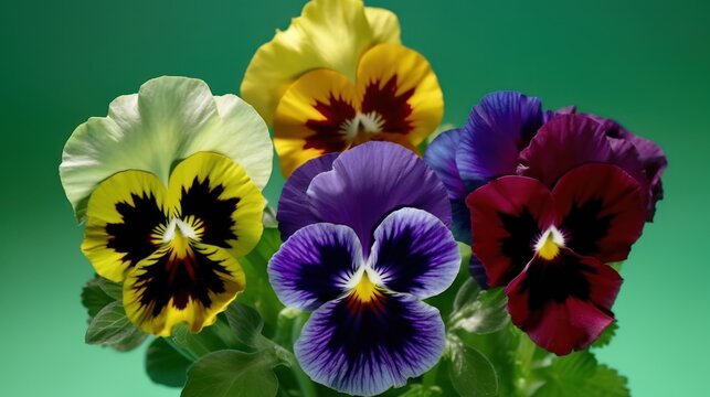 purple and yellow flowers HD 8K wallpaper Stock Photographic Image
