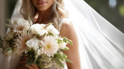 bride with bouquet