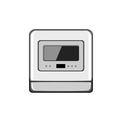 machine dishwasher kitchen cartoon. appliance hygiene, dish clean machine dishwasher kitchen sign. isolated symbol vector illustration