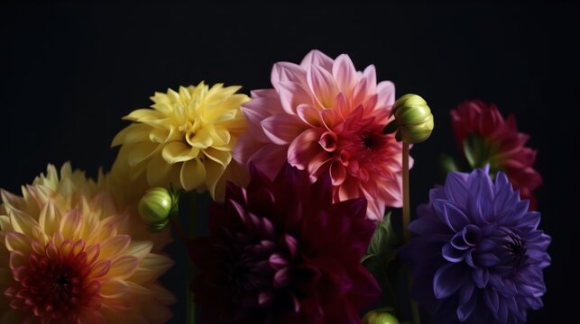 bouquet of chrysanthemums HD 8K wallpaper Stock Photographic Image