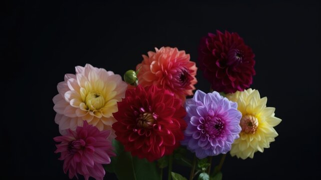red and yellow dahlia HD 8K wallpaper Stock Photographic Image