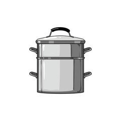 cook double boiler pan cartoon. making chocolate, home healthy cook double boiler pan sign. isolated symbol vector illustration