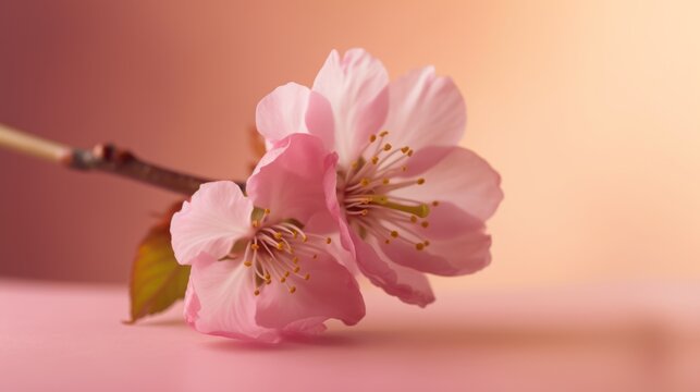 pink cherry blossoms HD 8K wallpaper Stock Photographic Image