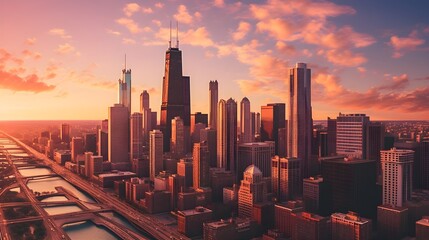 Fototapeta na wymiar Celebrate the melody of chicago's ıconic skyline