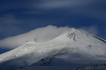 Evening Mount Elbrus in the Caucasus