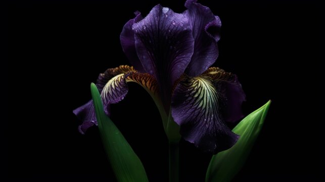 iris isolated on black HD 8K wallpaper Stock Photographic Image