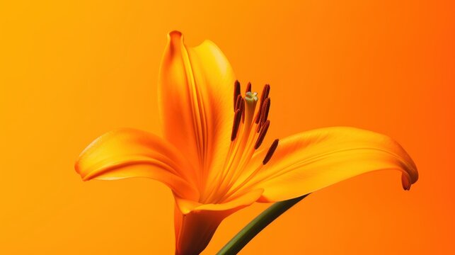 orange lily closeup HD 8K wallpaper Stock Photographic Image