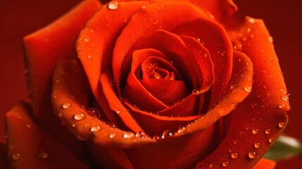 red rose with water droplets HD 8K wallpaper Stock Photographic Image