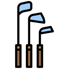 golf sticks line icon,linear,outline,graphic,illustration