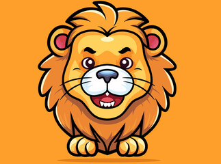 Cute cartoon lion illustration 